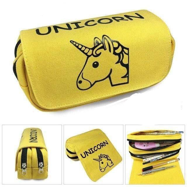 Yellow Unicorn Pencil Case